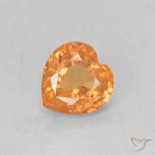 0.48ct Naturel Orange vif Saphir, Cœur, VS