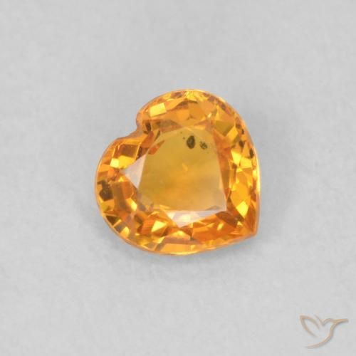 Saphir Orange intense naturelle Cœur, 0.40 ct, VS