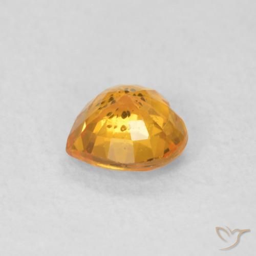 Saphir Orange intense naturelle Cœur, 0.40 ct, VS