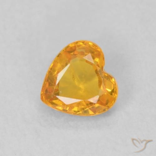 0.48ct Naturel Abricot orange Saphir, Cœur, VS