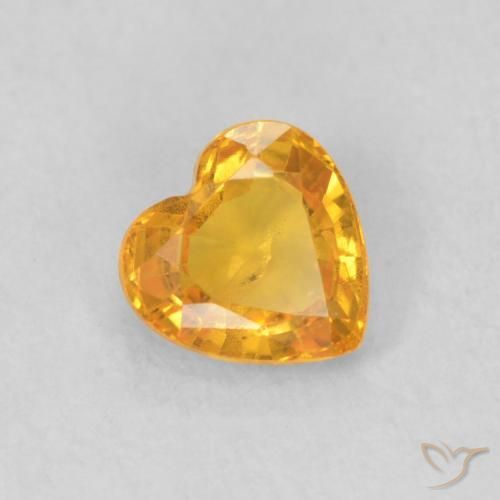 Saphir Abricot orange naturelle Cœur, 0.48 ct, VS