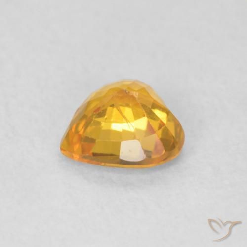 Saphir Abricot orange naturelle Cœur, 0.48 ct, VS
