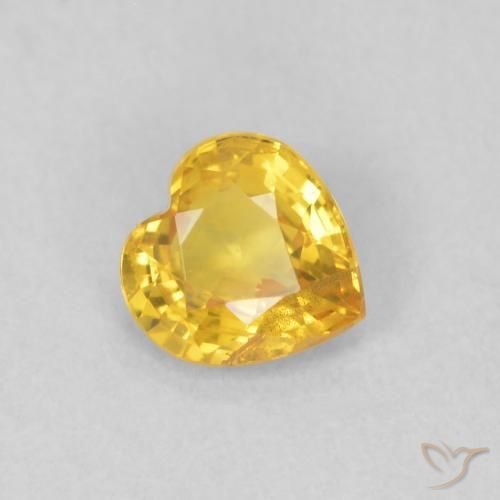Saphir Doré naturelle Cœur, 0.41 ct, VS