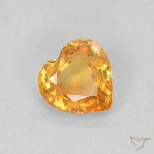 Saphir Orange-or naturelle Cœur, 0.47 ct, VS