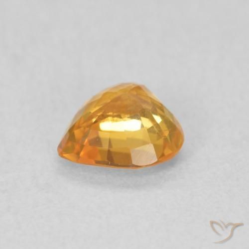 Saphir Orange-or naturelle Cœur, 0.47 ct, VS
