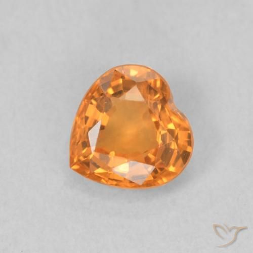 0.46ct Naturel Orange moyen Saphir, Cœur, VVS-VS