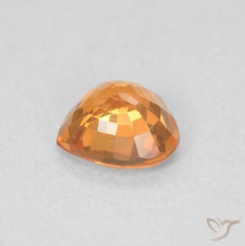 Saphir Orange moyen naturelle Cœur, 0.46 ct, VVS-VS