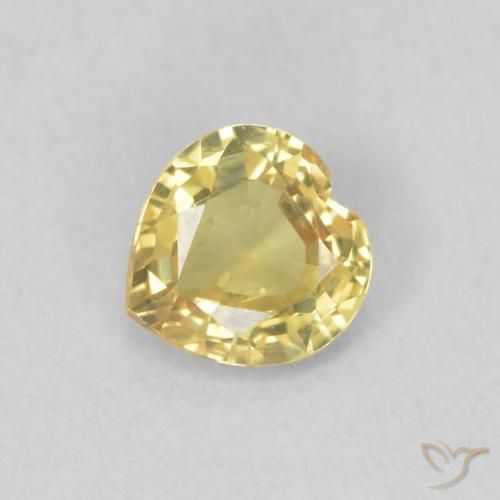 0.45ct Naturel Jaune Toscane Saphir, Cœur, VVS-VS
