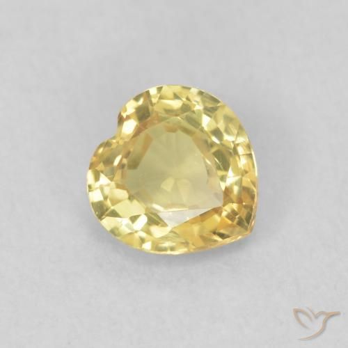 Saphir Jaune Toscane naturelle Cœur, 0.45 ct, VVS-VS