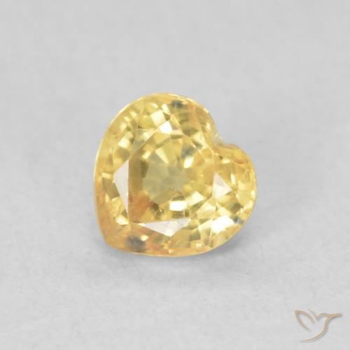 0.54ct Naturel Orange Doré Saphir, Cœur, VVS-VS