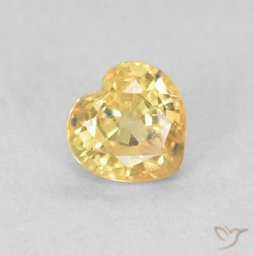 Saphir Orange Doré naturelle Cœur, 0.54 ct, VVS-VS