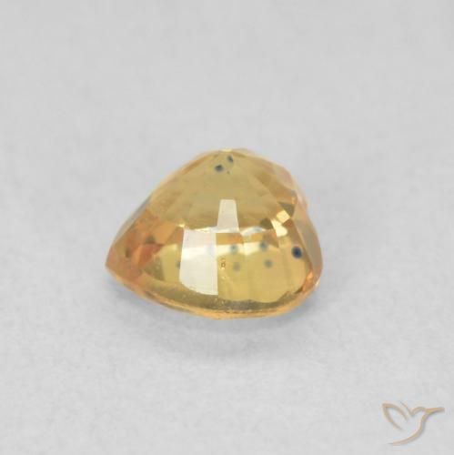 Saphir Orange Doré naturelle Cœur, 0.54 ct, VVS-VS