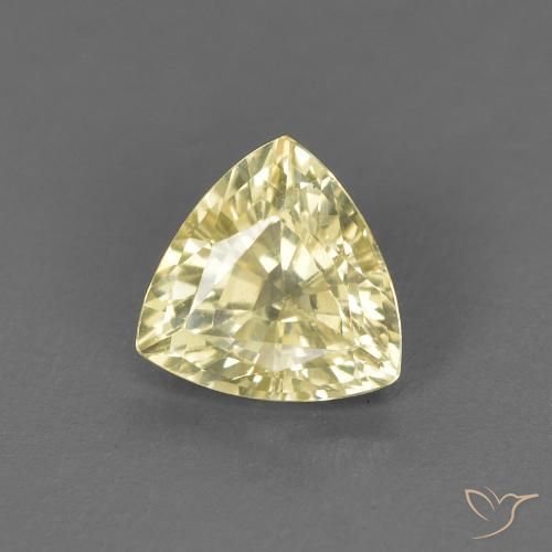 Saphir Jaune lagune léger naturelle Trillion, 0.66 ct, VVS-VS