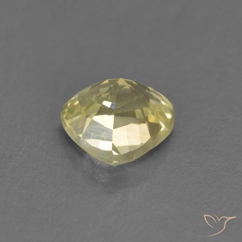 Saphir Jaune lagune léger naturelle Trillion, 0.66 ct, VVS-VS
