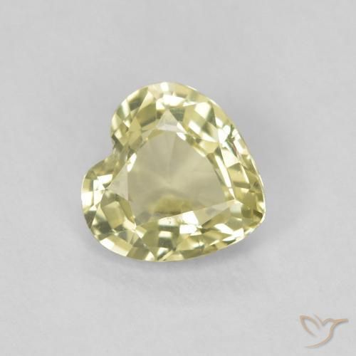 0.72ct Naturel Jaune verdâtre clair Saphir, Cœur, VVS-VS
