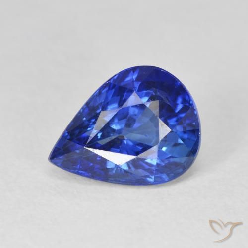 Saphir Bleu Barbeau naturelle En forme de poire, 4.10 ct, VS