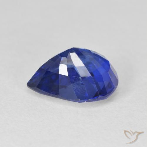 Saphir Bleu Barbeau naturelle En forme de poire, 4.10 ct, VS