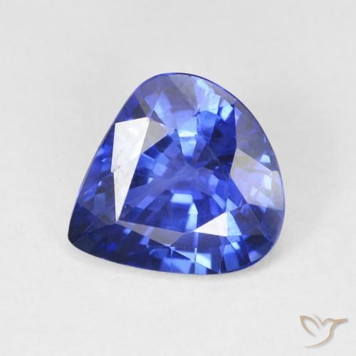 Saphir Bleu Barbeau naturelle En forme de poire, 4.48 ct, VVS