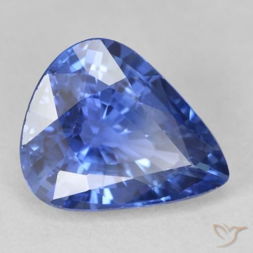 Saphir Bleu Barbeau naturelle En forme de poire, 4.24 ct, VVS-VS