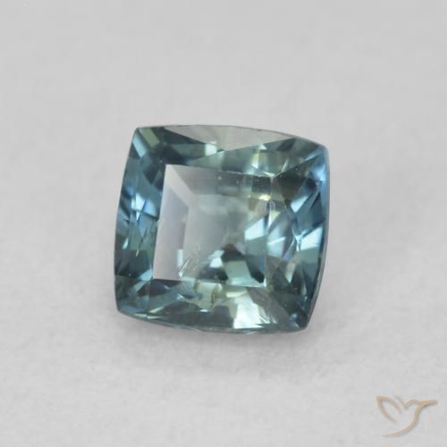 Saphir Sarcelle naturelle Coussin, 0.64 ct, VS