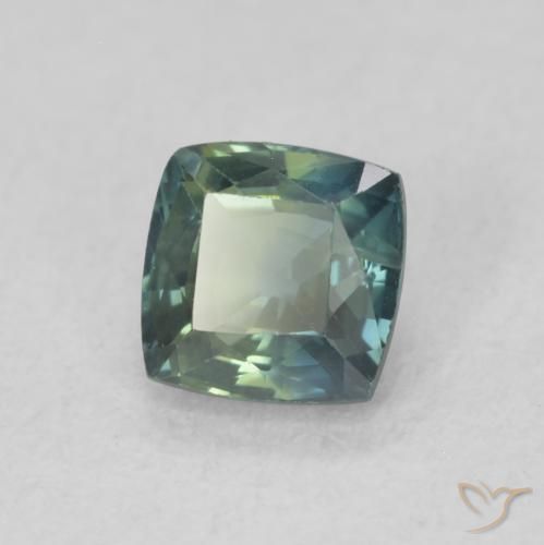 Saphir Sarcelle naturelle Coussin, 0.63 ct, VS