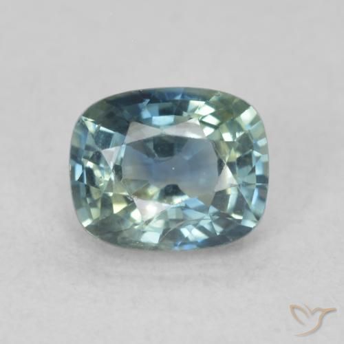 0.80ct Naturel Sarcelle Saphir, Coussin, VS