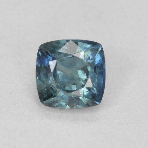 0.56ct Naturel Bleu verdâtre Saphir, Coussin, VS