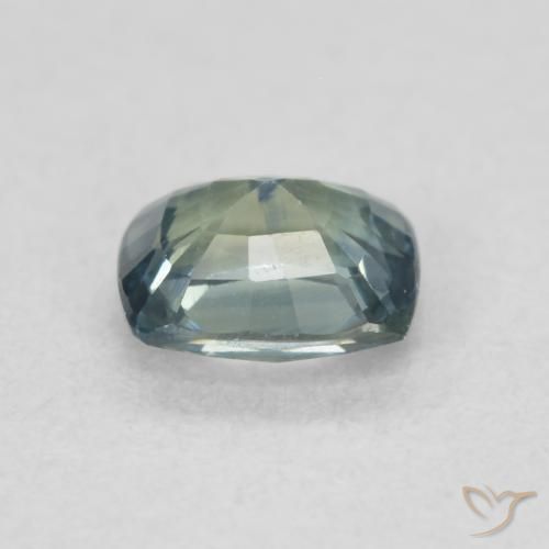 Saphir Vert moyen naturelle Coussin, 0.67 ct, VS