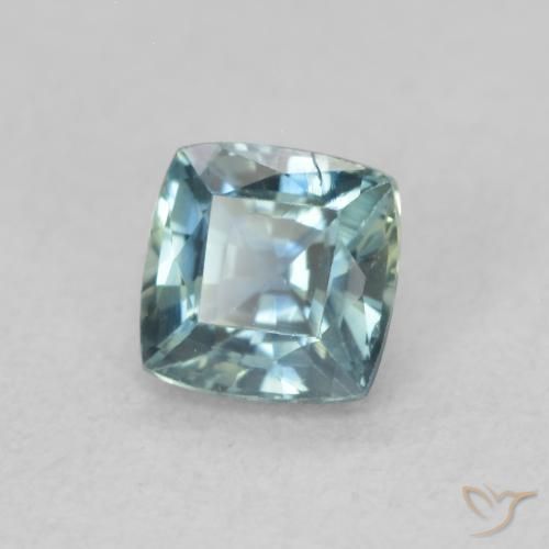 Saphir Sarcelle naturelle Coussin, 0.55 ct, VS