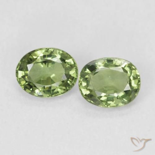 0.83ctw Naturel Vert chaud Saphir, ovale, VVS-VS