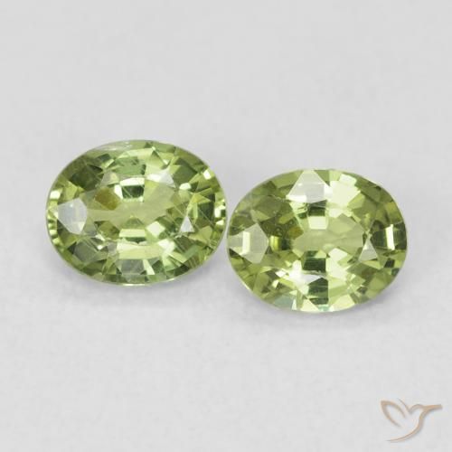 0.74ctw Naturel Vert moyen Saphir, ovale, VVS-VS
