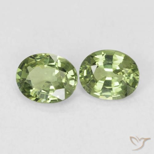 0.74ctw Naturel Vert chaud Saphir, ovale, VVS-VS