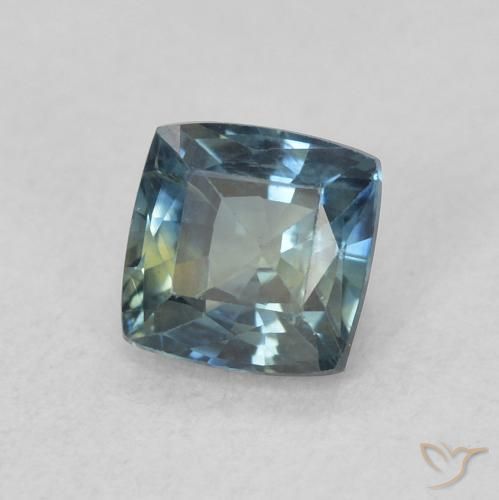 Saphir Sarcelle naturelle Coussin, 0.64 ct, VS