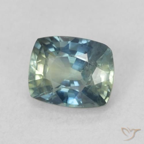 Saphir Sarcelle naturelle Coussin, 0.78 ct, VS