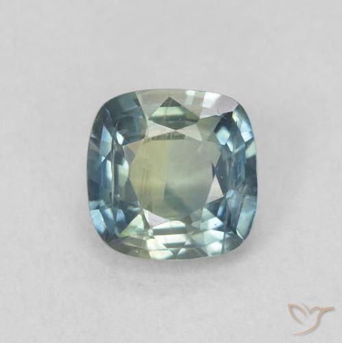 0.60ct Naturel Sarcelle Saphir, Coussin, VS