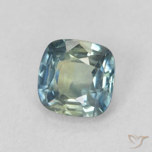 Saphir Sarcelle naturelle Coussin, 0.60 ct, VS