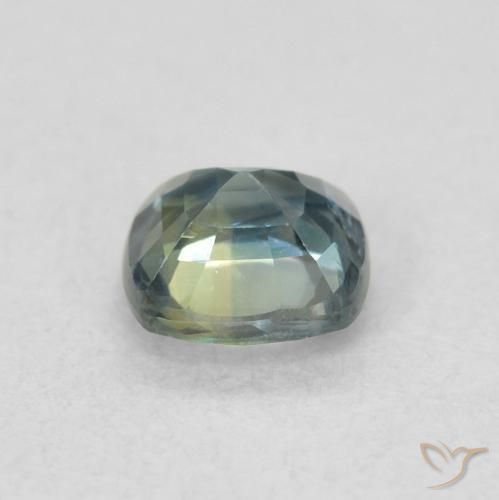 Saphir Sarcelle naturelle Coussin, 0.60 ct, VS