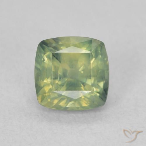 0.76ct Naturel Vert chaud Saphir, Coussin, VS
