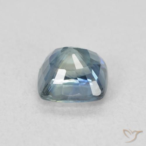 Saphir Sarcelle naturelle Coussin, 0.71 ct, VS
