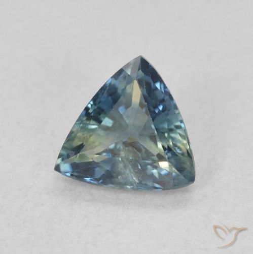 Saphir Sarcelle naturelle Trillion, 0.51 ct, VS