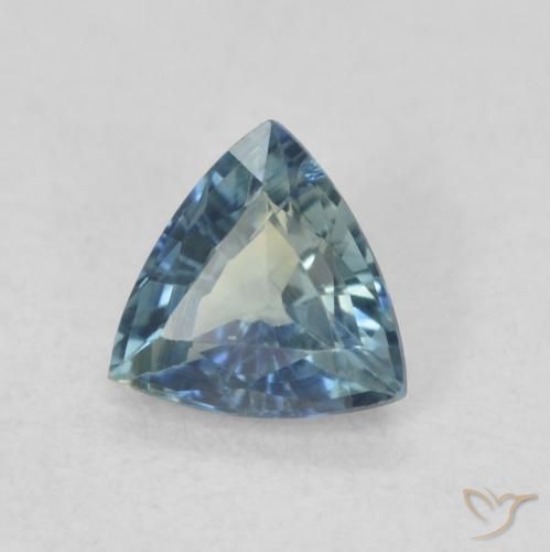 Saphir Sarcelle naturelle Trillion, 0.50 ct, VS