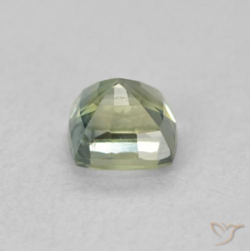 Saphir Medium Light-Green naturelle Coussin, 0.57 ct, VS