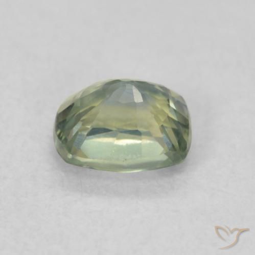 Saphir Bleu vert naturelle Coussin, 0.64 ct, VS