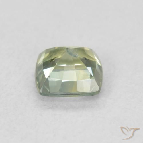 Saphir Medium Light-Green naturelle Coussin, 0.61 ct, SI