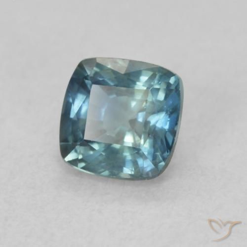 Saphir Sarcelle naturelle Coussin, 0.68 ct, VS