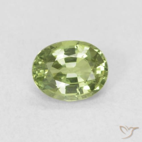 0.46ct Naturel Vert chaud Saphir, ovale, VVS-VS
