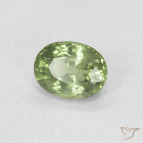 Saphir Vert moyen naturelle ovale, 0.48 ct, VVS-VS