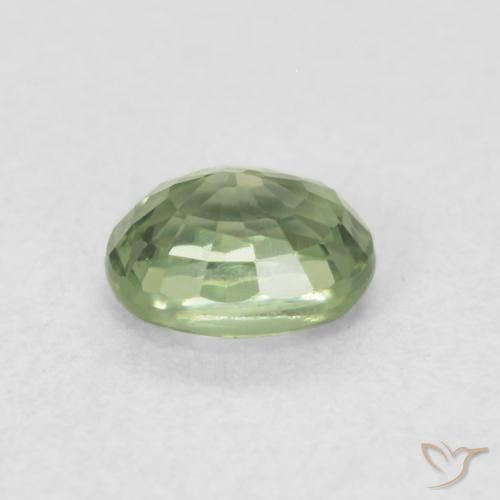 Saphir Vert sauge léger naturelle ovale, 0.56 ct, VVS-VS