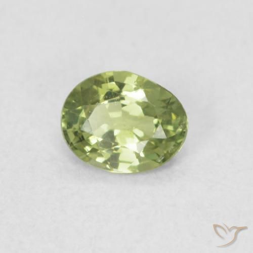 Saphir Vert vif et léger naturelle ovale, 0.32 ct, VVS-VS