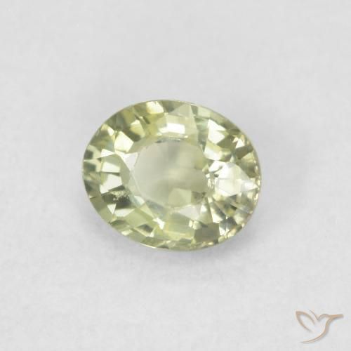 Saphir Vert moyen naturelle ovale, 0.46 ct, VVS-VS